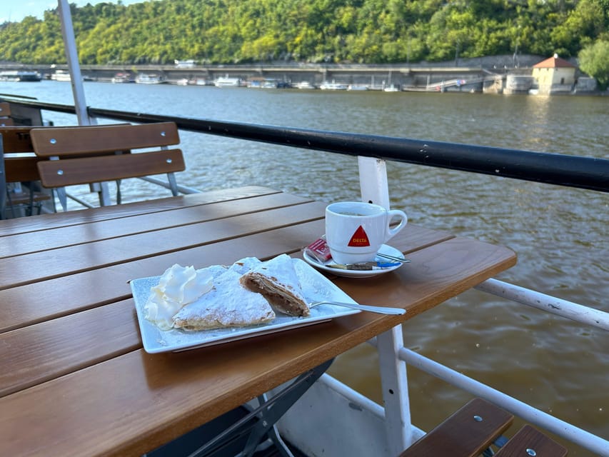 1 hour boat cruise with fragrant coffee and homemade strudel - What you see beneath Charles Bridge