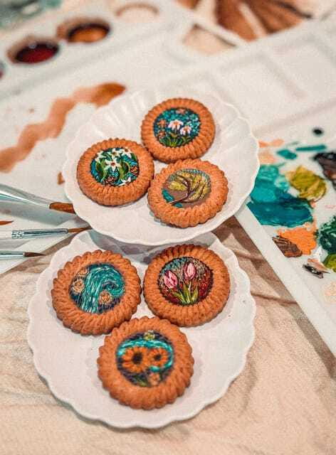 2-Hr Coffee and Biscuit Painting - Edible Paint - Two art projects, one easygoing studio session