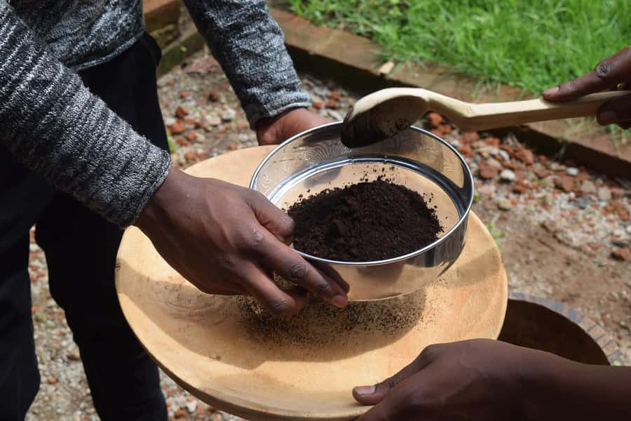 Arusha: Coffee Tour - Pounding beans with music and teamwork