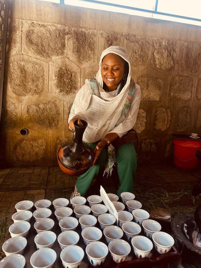 Ethiopia coffee cupping class/Ethiopian food injera making - From fermented batter to fresh injera