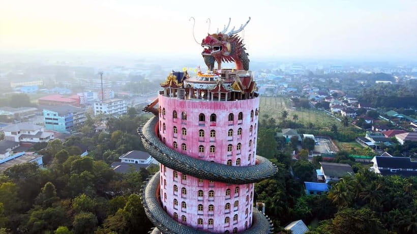 From Bangkok: Don Wai Market, Wat Samphran & Lotus Café Tour - Wat Don Wai: a short temple visit next door