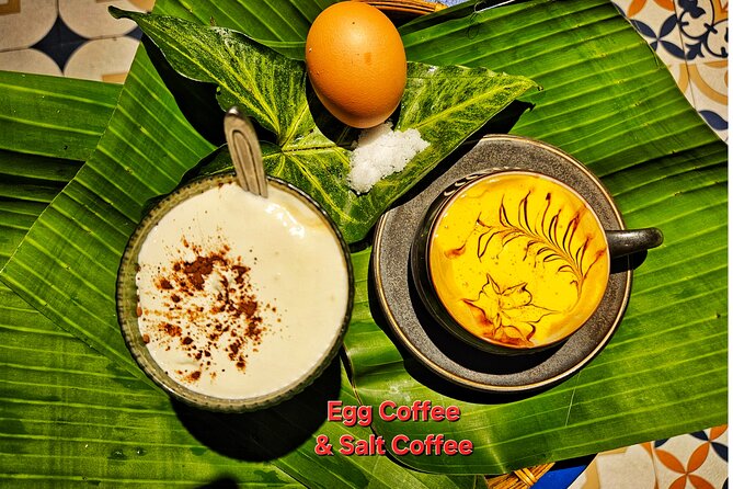 Hanoi Coffee Class with Egg, Coconut, Salt, and Dripping Coffee - The recycled cafe at 1 Hang Mam Street