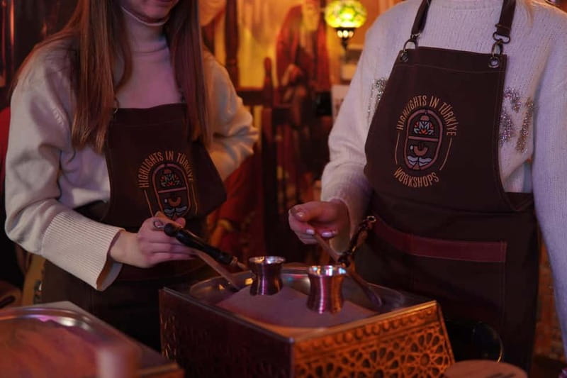 Istanbul: Turkish Coffee Brewing on Sand + Gift Set - Grinding the beans by hand