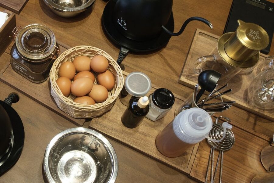 Techniques & Secrets Behind the Famed Vietnamese Egg Coffee - Making the egg cream with coffee blossom honey