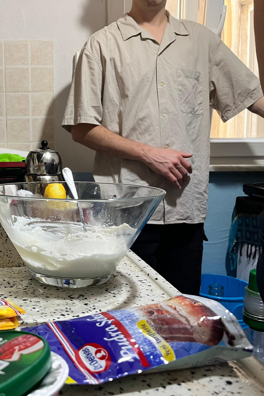 Turkish Coffee and Traditional Turkish Dessert Cooking - Turkish coffee while the dessert cooks